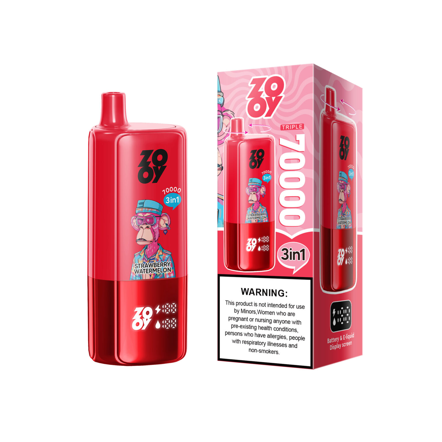 ZOOY Triple 70000 Puffs 3-in-1 Flavors Disposable Vape 54ml 0-5% Nicotine - Image 3