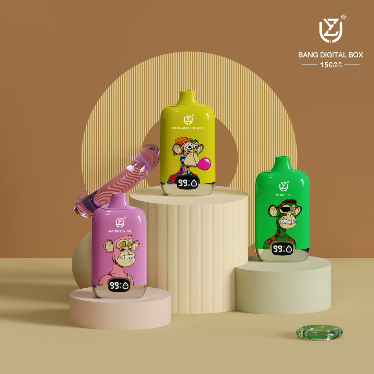 UZY Bang Digital 15000 Puffs Disposable Vape 20ml 0-5% Nicotine LED Screen - Image 1