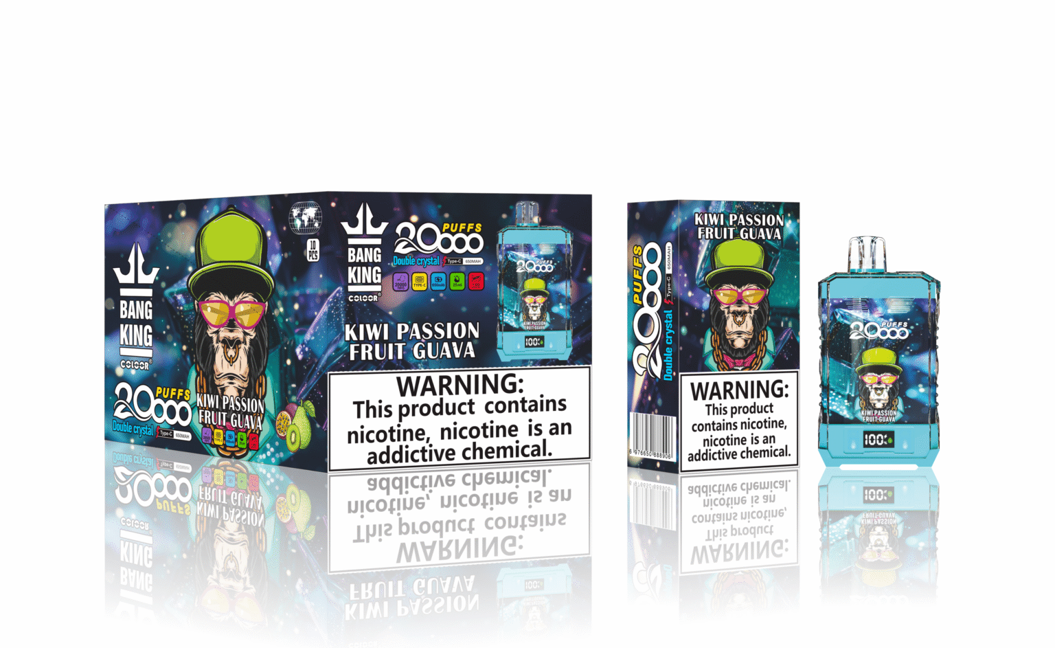 Bang King 20000 Puffs Disposable Vape 25ml 0-5% Nicotine LED Digital Display – Bild 3