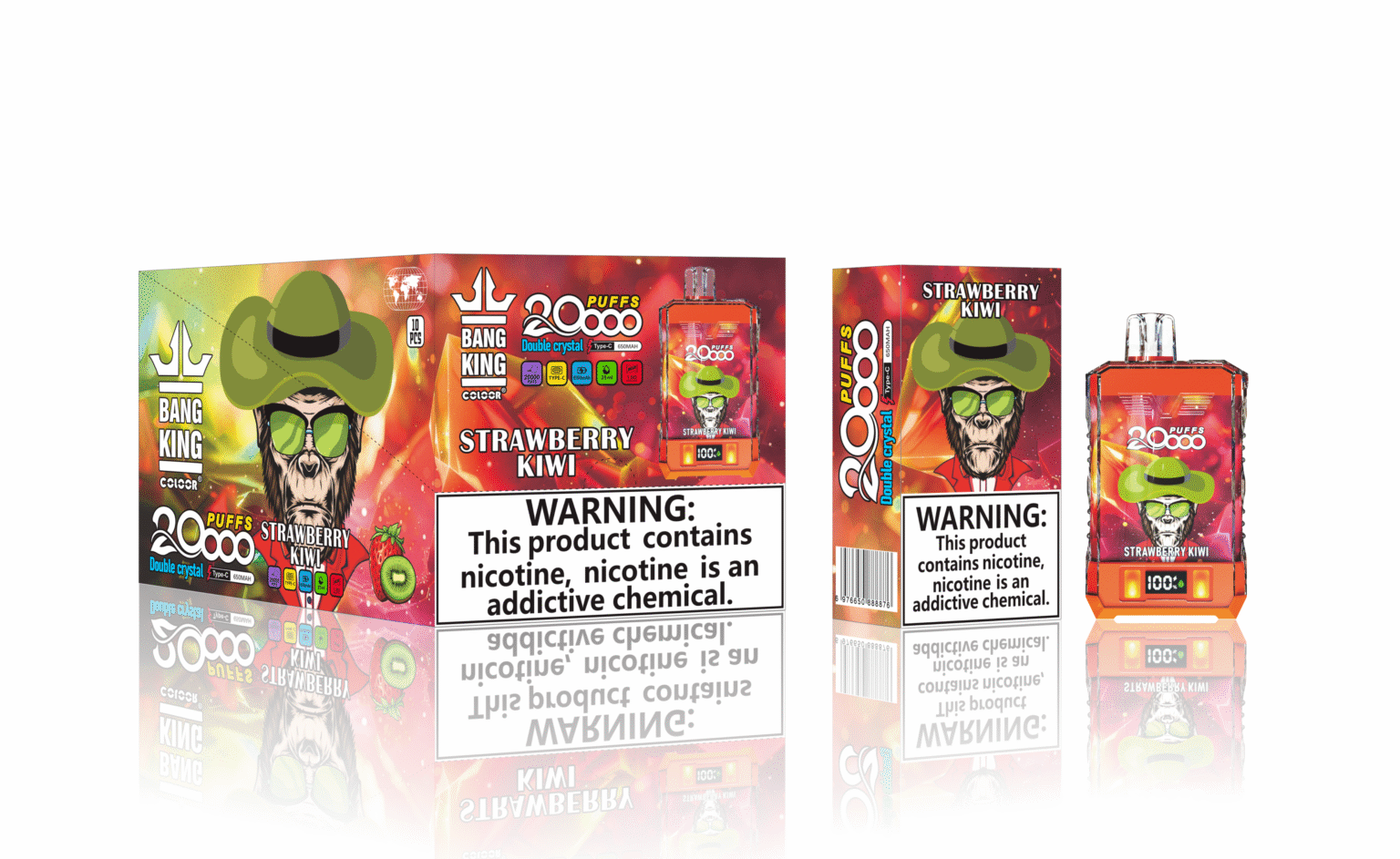 Bang King 20000 Puffs Disposable Vape 25ml 0-5% Nicotine LED Digital Display – Bild 4