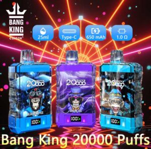Bang King 20000 Puffs Disposable Vape 25ml 0-5% Nicotine LED Digital Display