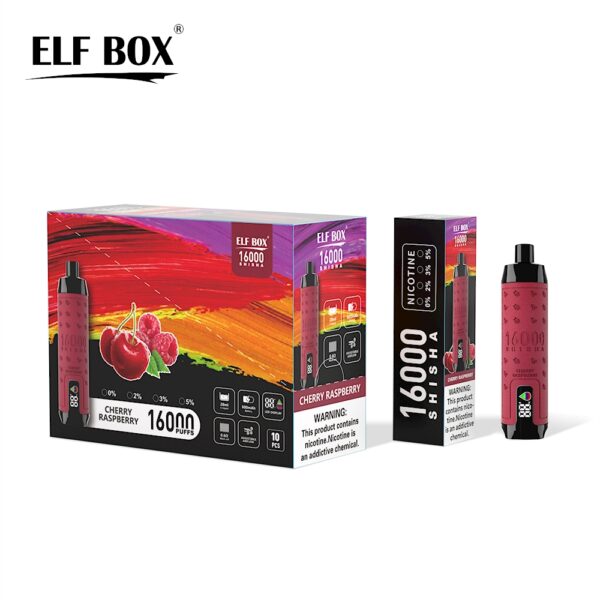 Elf Box Shisha 16000 Puffs Vienkartinis vape 28ml 0-5% reguliuojamas oro srautas