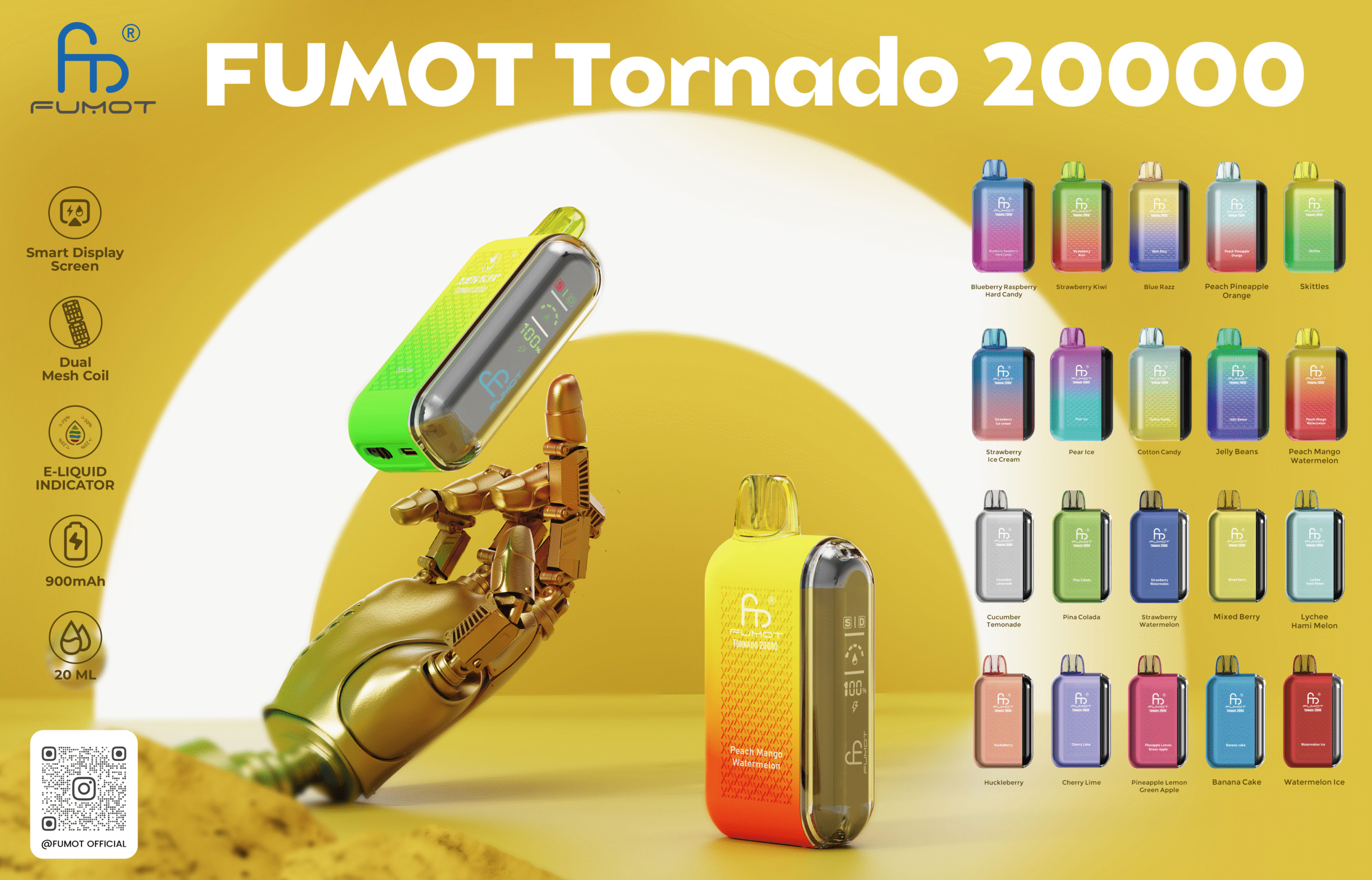 Fumot Tornado 20000 Sabores de Vape