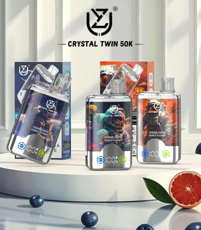 uzy crystal twin 50000 puffs dobbelt smag engangs vape