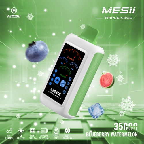 MESIII トリプル NIICE 35000 35K パフ 調節可能なニコチンと氷の使い捨てバペ 40ml