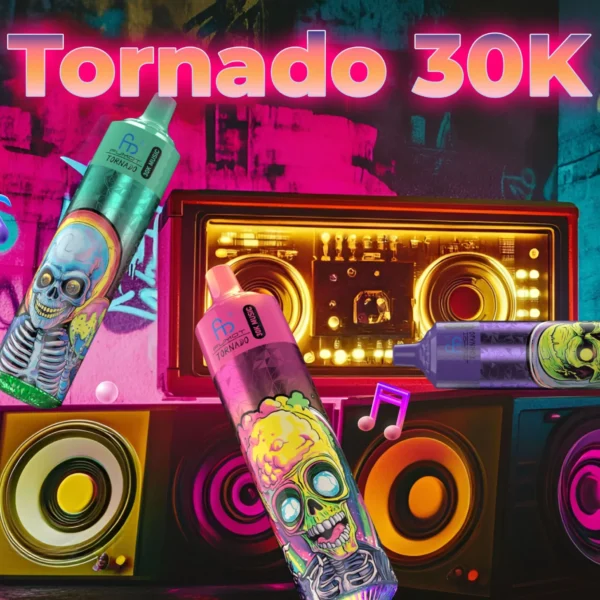 Fumot Randm Tornado 30000 パフ ミュージック 使い捨て Vape 30ml 0-5% ニコチン