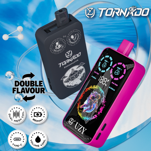 UZY Tornado 30000 30K Puffs Double Flavors Disposable Vape 40ml 0-5% Nicotine