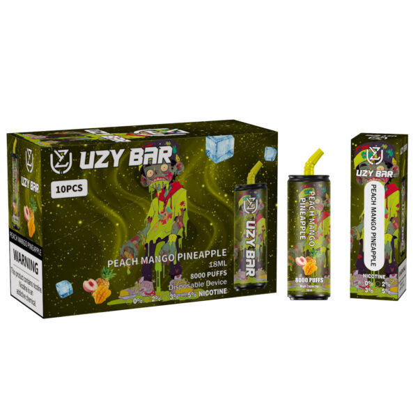 UZY Bar 8000 Puffs Disposable Vape 14ml 0-5% Nicotine RGB Light 1100mAh Battery