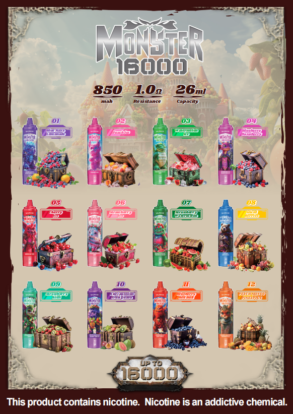 VAPME Monster 16000 Puffs Disposable Vape Flavors