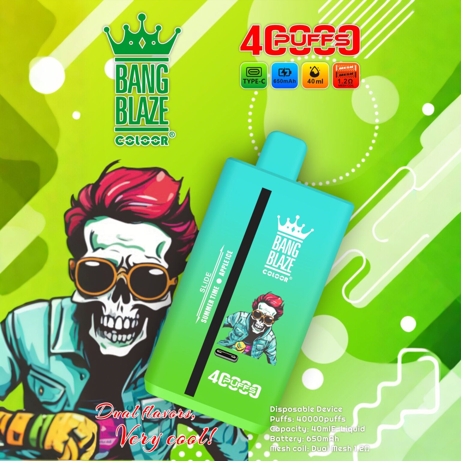 Bang Blaze 40K Puffs Double Taste Disposable Vape 40ml 0-5% Nicotine - Image 3