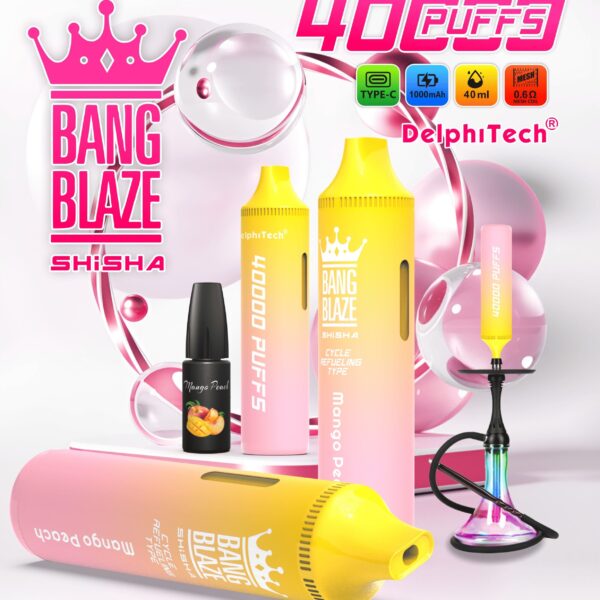 Bang Blaze Shisha 40000 Puffs Einweg Vape 40ml 0-5% Nikotin Typ-C wiederaufladbar