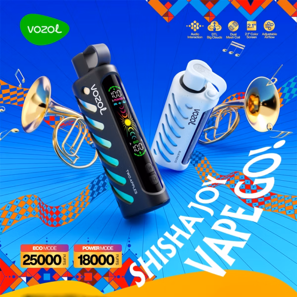 VOZOL Gear Shisha 25000 Puffs Vape desechable 25ml 5% Recarga de nicotina tipo C