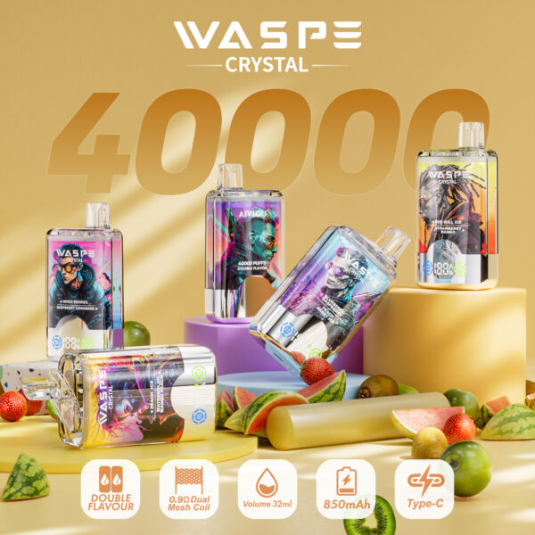 WASPE Crystal 40000 Puffs Double Flavors Disposable Vape 32ml 0-5% Nicotine
