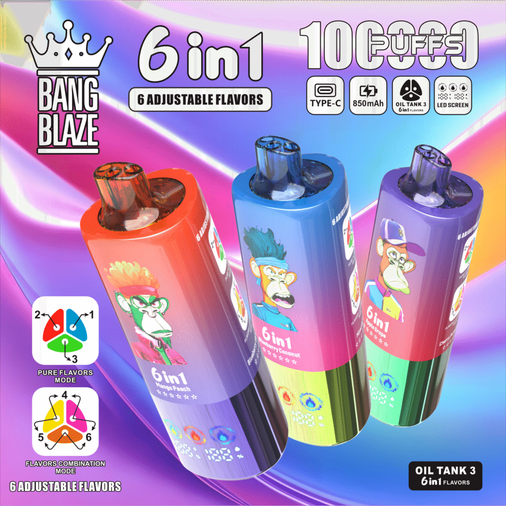 Bang Blaze 6 in 1 Geschmacksrichtungen 100k Puffs Einweg Vape Hauptimg