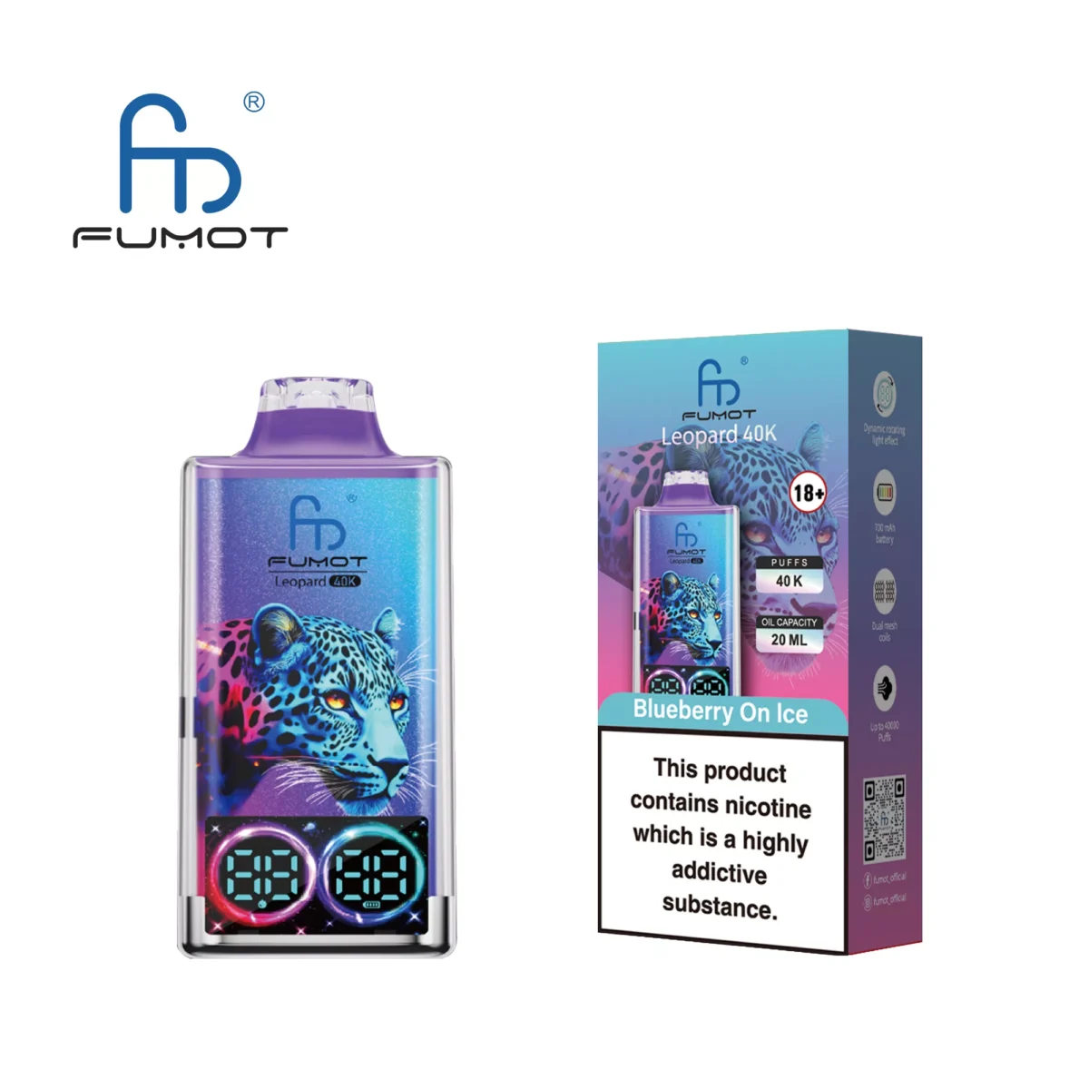 Fumot Leopard 40K Puffs Disposable Vape Blueberry On Ice