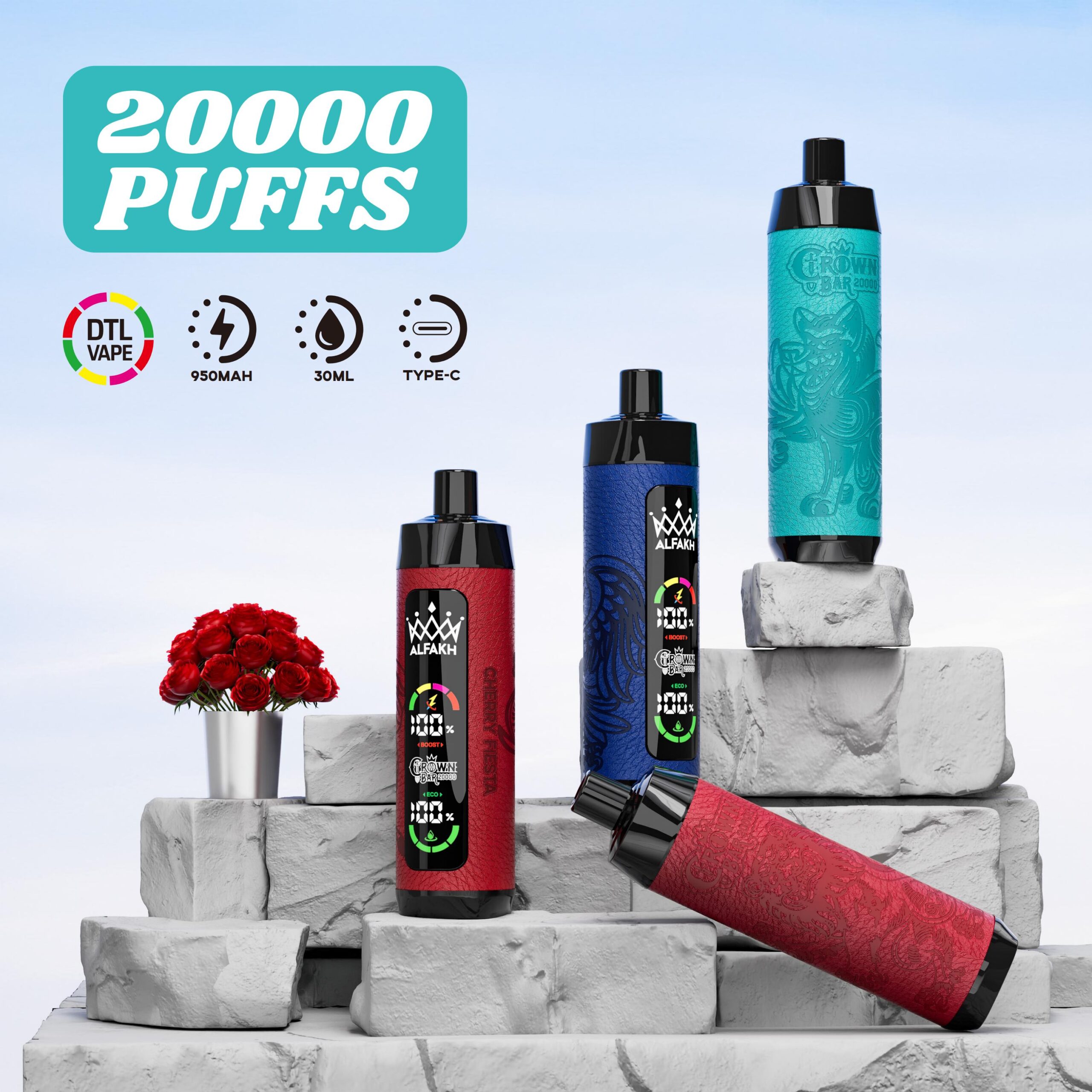 ALFAKH Crown Bar 20000 Puffs Disposable Vape 20mL E-liquid