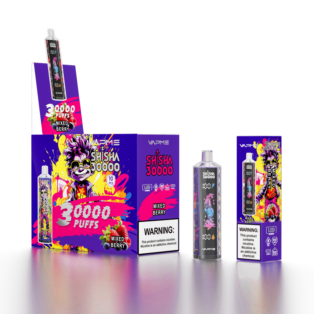 Vapme Shisha 30000 bouffées jetables Vape Mixte Berry