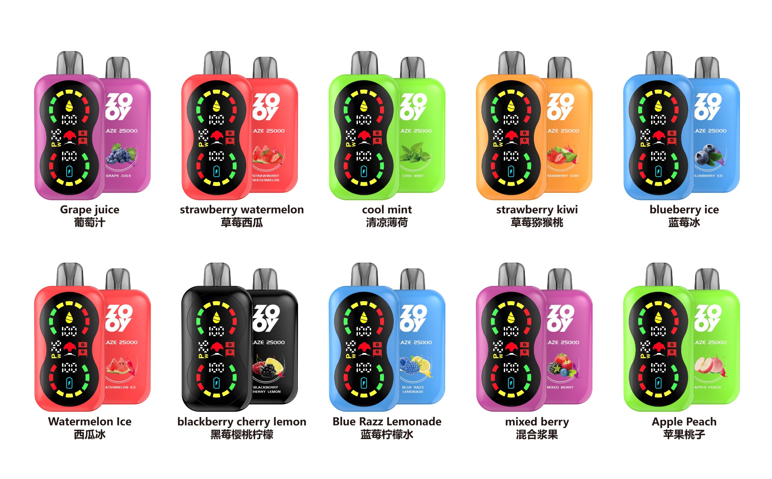 ZOOY BLAZE 25000 Puffs Disposable Vape 2% 3% 5% Nicotine Adjustable Airflow Flavors