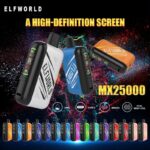 Elfworld MX 25000 パフ 使い捨て Vape 25ml E-Liquid 0-5% ニコチン