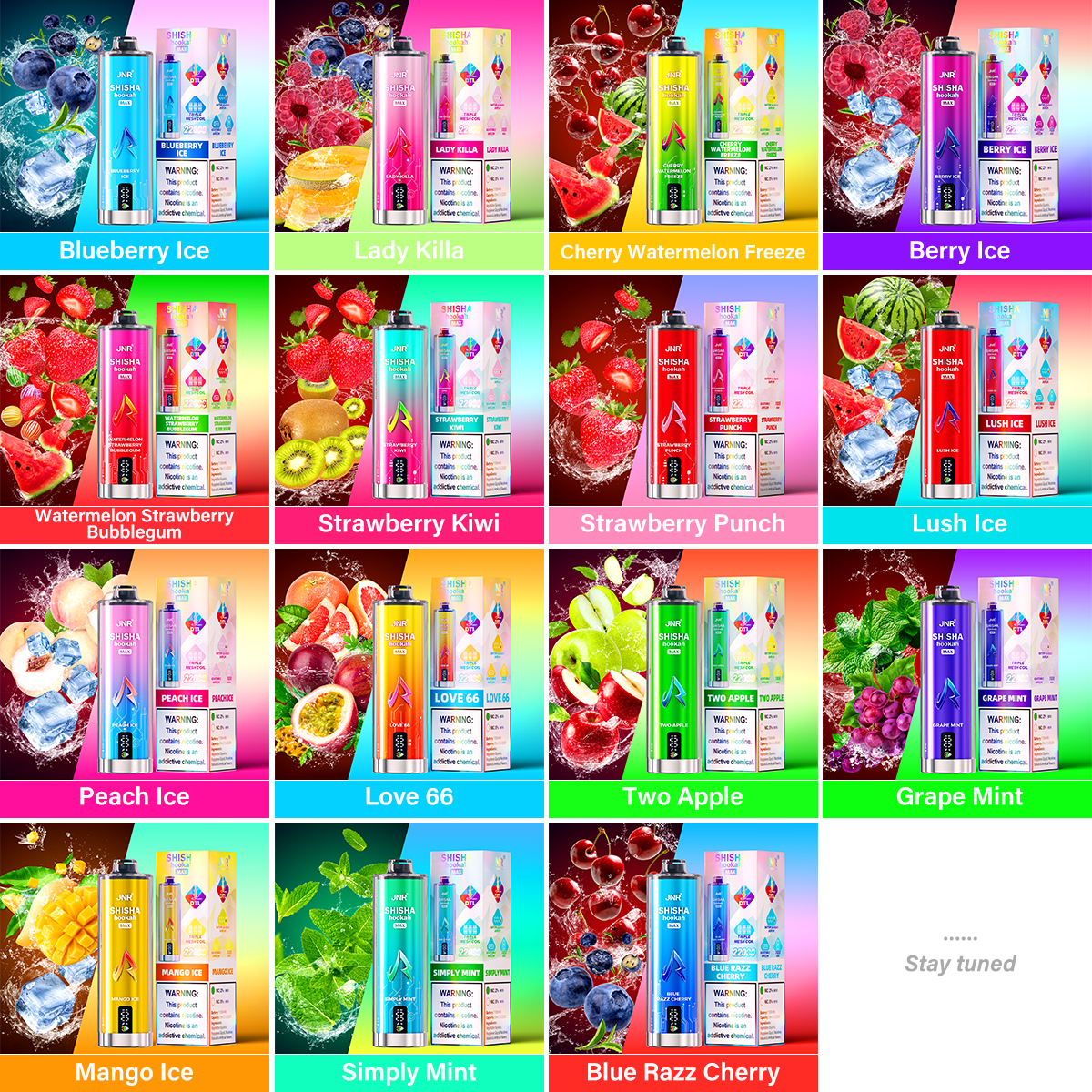 JNR SHISHA MAX 22000 Puffs Disposable Vape 29ml E-liquid 2% 5% Nicotine Flavors list