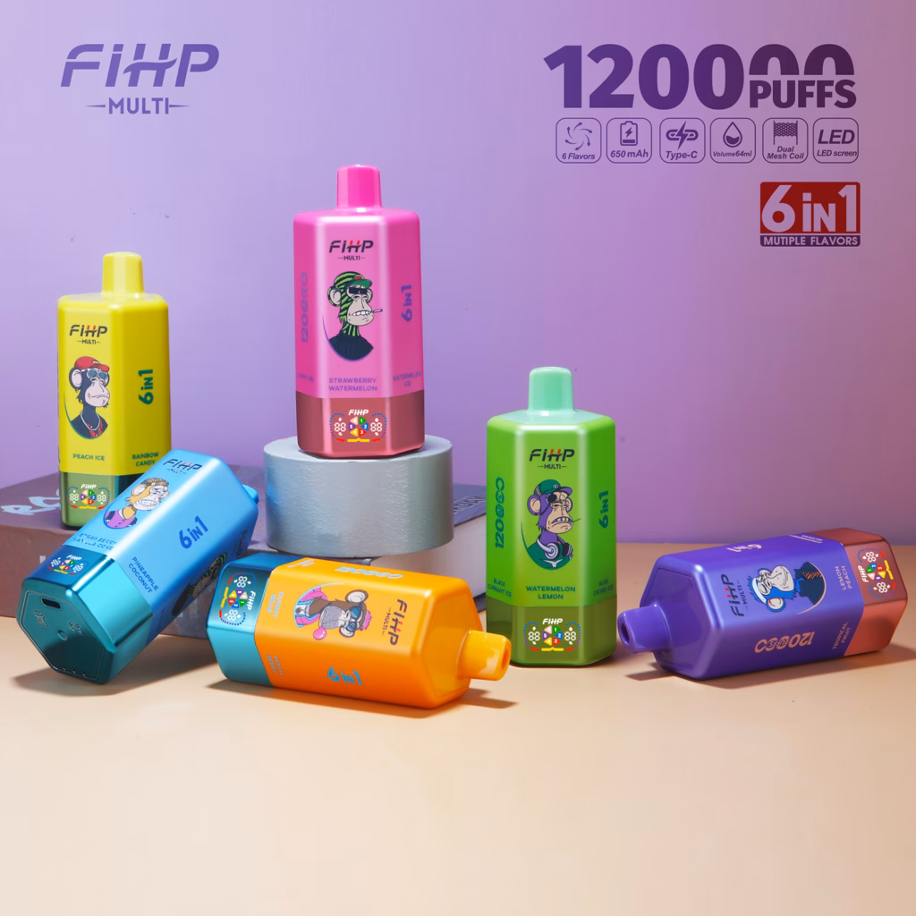 FIHP 120K パフ 使い捨て Vape 6 in 1 フレーバー 2% 5% ニコチン