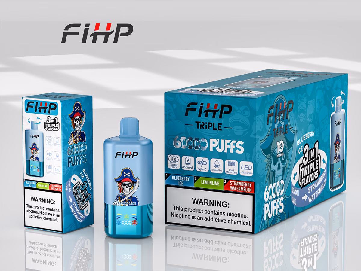 FIHP 60000 60K Puffs 3 IN 1 Flavors Disposable Vape 0-5% Nicotine 54ml E-liquid vapeenjoy