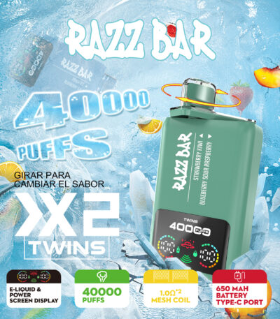 Razz bar 40000 Puffs 2 in 1 Flavors Disposable Vape main