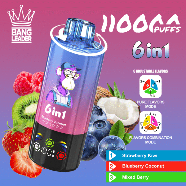 Bang Leader 6-in-1 flavors 110000 Puffs Disposable Vape 12 Flavors