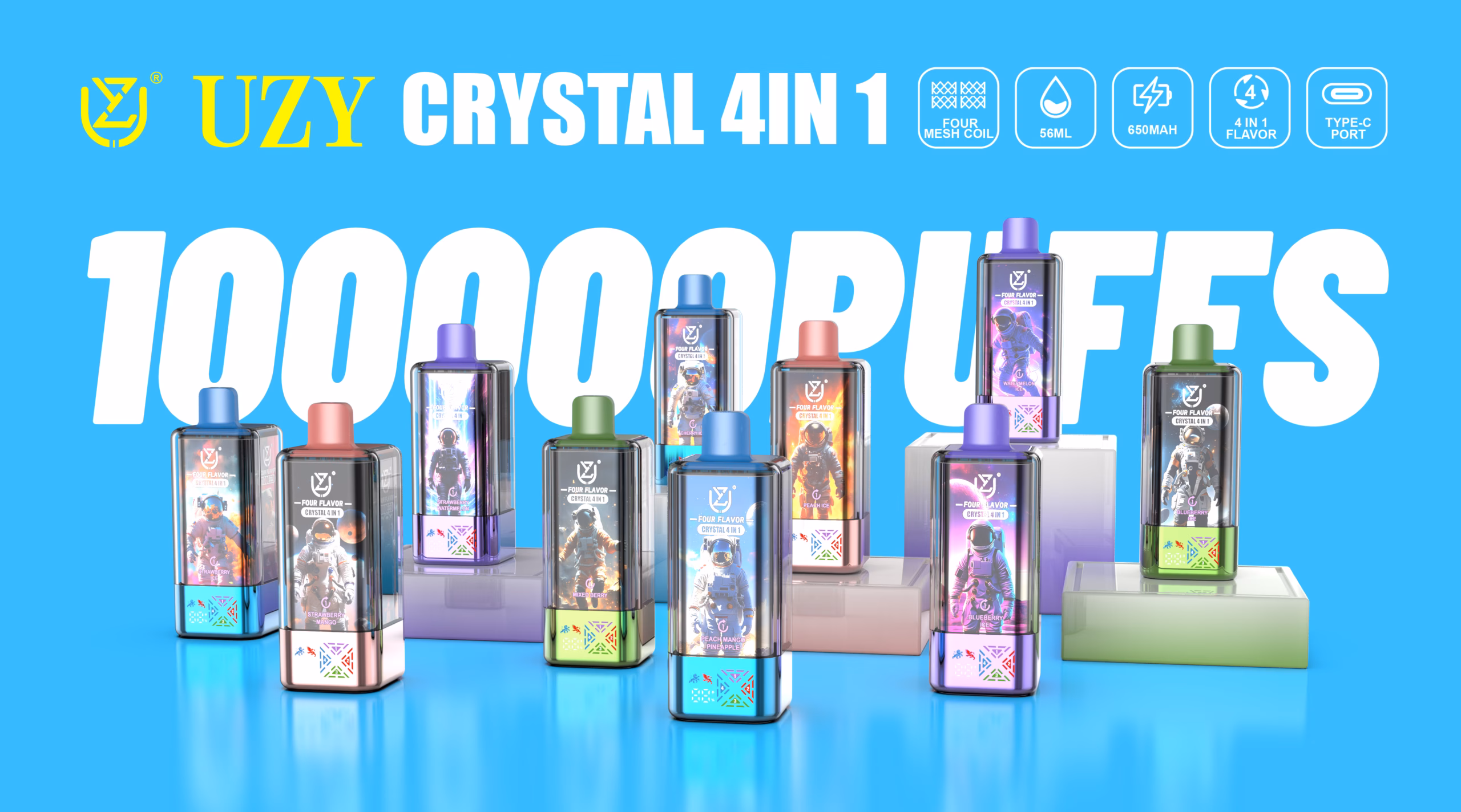 UZY Crystal 4 in 1 100000 Puffs Disposable Vape